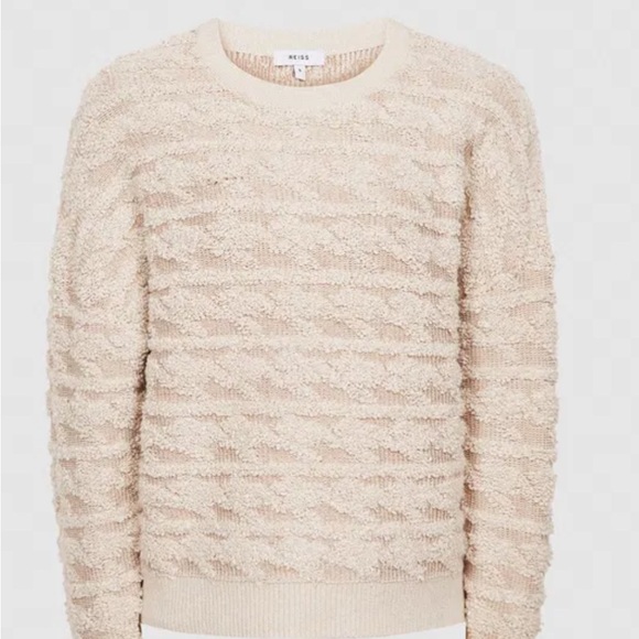 Reiss - Otto Textured Cream Sweater/Jumper - Picture 2 of 7